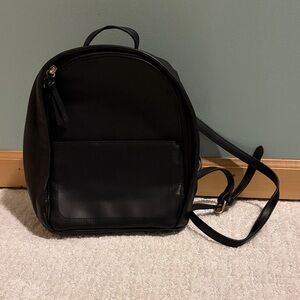Gap Stylish Black Pleather Backpack